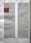 Biblia [Strassburg: Johann Mentelin, ante 27.VI.1466]. First page in the Gospel of Luke. I<sub>9</sub> v.