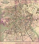 План города Петрограда с показанием линий трамваев 1, 2 и 3 очередей