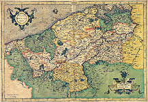 Карта Фландрии из Атласа Меркатора 1595 г.