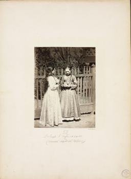 I.V. Boldyrev.  Girls Wearing Kubilyaks (the Don Cossack Holiday Costumes). 1875 or 1876