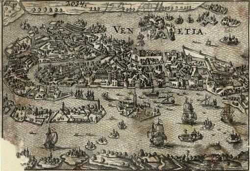 Bird’s-eye view of Venice with adjacent islands, published presumably ca. 1670