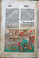 Biblia [Strassburg: Johann Gruninger, 2.V.1485]. Юдифь 13: Юдифь с головой Олоферна. b5 v.