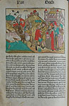 Biblia [Strassburg: Johann Grüninger, 2.V.1485]. Бытие 41: Иосиф, фараон и виночерпий. ff<sub>4</sub> v.