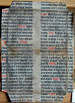 Biblia [Bamberg: Albrecht Pfister, non post 1461]. Лист из 36-строчной Библии.