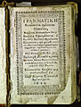 Meletius Smotrytsky. Slavic Grammar with Correct Syntax. Jewie (now Vievis), 1619. Title page.