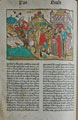 Biblia [Strassburg: Johann Gruninger, 2.V.1485]. Genesis Chapter 41: Joseph, Pharaoh and Butler. ff4 v.