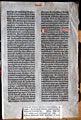 Biblia [Mainz: Johann Gutenberg, ca. 1454/55]. Sheet from the 42-line  Gutenberg Bible.