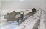 Evacuation from Leningrad through the Road of Life across the Frozen Lake Ladoga. 1942