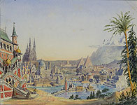 Nicholas  Benois. Architectural Fantasy depicting the most famous architectural landmarks in the world.