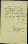 William V's order to  transfer Lieutenant Jan Peter van Suchtelen to the Hague