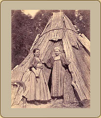 William Carrick. Girls At a Wood Hut
