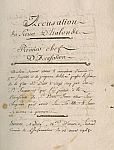 Clerk's copy of the charges laid against Jacques d'Etallonde