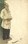 И. Е. Репин. Лев Николаевич Толстой. [1900 г.]. Почтовая карточка.