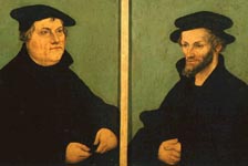 Портреты Лютера и Меланхтона кисти Лукаса Кранаха старшего, 1543.