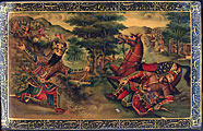 Рустам убивает Ашкабуса и его лошадь