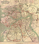 План города Петрограда с показанием окружной грузовой дороги