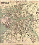 План города Петрограда с показанием проектов путей метрополитена по 1 варианту