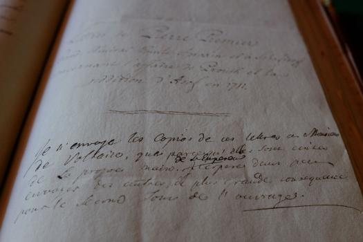 Document from the Peter the Great Archive of Voltaire in the National Library of Russia