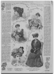 Шифоновая гарнировка воротника и №50 визитное платье для молодой дамы, « Модный курьер» 1902, №1
