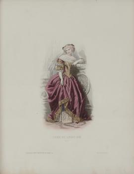 А. Портье по рисунку Ф.-К. Конт-Кали. Двор Людовика XIII (1630). 1854. Раскрашенная гравюра на стали