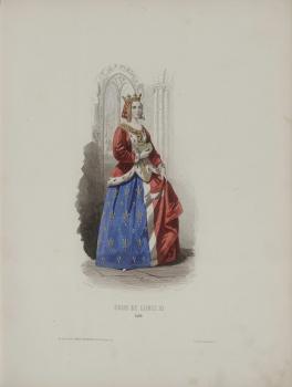 G. X. Montaut after a drawing by F. C. Compte-Calix. The French Court of Louis XI (1480). 1854. Coloured  steel-plate engraving