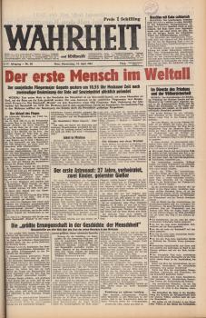 «Wahrheit und Volkswille» (Грац), 13 апреля 1961 года. - №85, с. 1