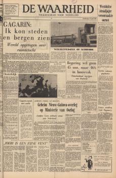 «De Waarheid» (Амстердам), 13 апреля 1961 года. - №86, с. 1