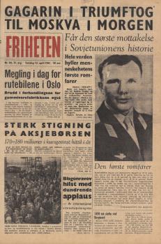 «Friheten» (Осло), 13 апреля 1961 года. - №84, с. 1