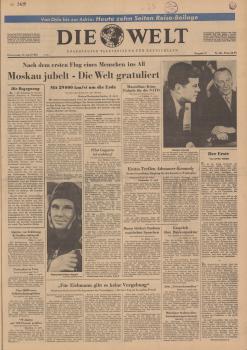 «Die Welt» (Гамбург), 13 апреля 1961 года. - №86, с. 1