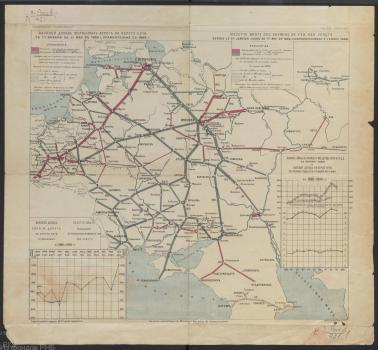 Валовой доход железных дорог на версту пути с 1-го января по 1-е мая в 1890 г., сравнительно с 1889 г. 