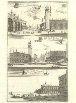 Иллюстрации с видами Венеции из атласа мира «Isolario del Atlante Veneto». 