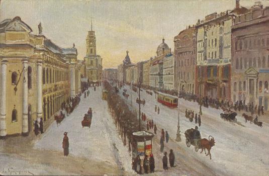 St. Petersburg. Nevsky Prospekt. Gostiny Dvor. Winter View