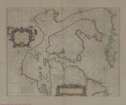  Pascaarte van de noorder zeekusten van America van Groenland door de Straet Davis en Hudson tot aen Terra Neuf