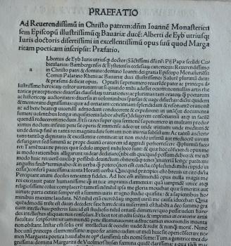 Eyb, Albrecht: Margarita poetica. Basel: Johann Amerbach, 1495. 2° (GW 9537)