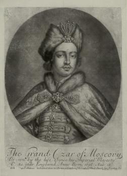 William Feithorn. The Great Tsar of Moscow, painted from life in England in 1698 at the age of 28. 1698