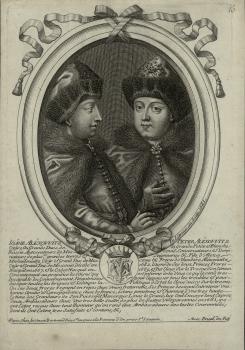 Nicolas de Larmessen. Ivan Alekseevich and Peter Alekseevich the Tsars or Grand Dukes of Great, Little and White Russia… 1685