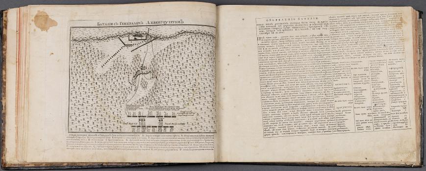 A. Zubov, A. Schoonebeck, A. Rostovtsev, P. Piсart. Battle with General Lewenhaupt (Battle of the village of Lesnoy). The book of Mars or military affairs of the troops of the Tsarist Majesty of Russia ... St. Petersburg, 1713