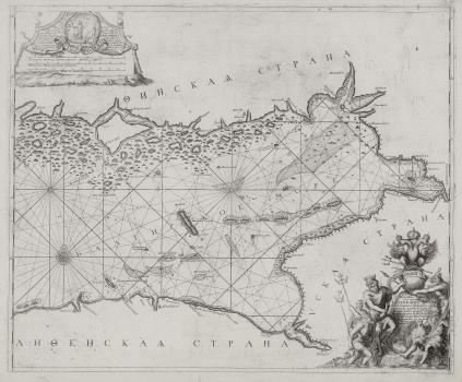 Pieter Picart. Map of the part at the beginning of the Baltic Sea, starting from Broklom even to Strelna and even further to the East Finnish and from Parna even to the Schlotburg. 1703