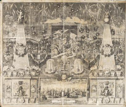 Unknown German engraver. Russian Naval Triumph and Fireworks,
