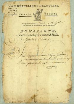Napoleon Bonaparte. Letter to General Casalta. April 1, 1796 Nice