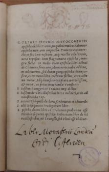 C. Plinii Secundi Novocomensis epistolarum libri decem. Venetiis, 1508
