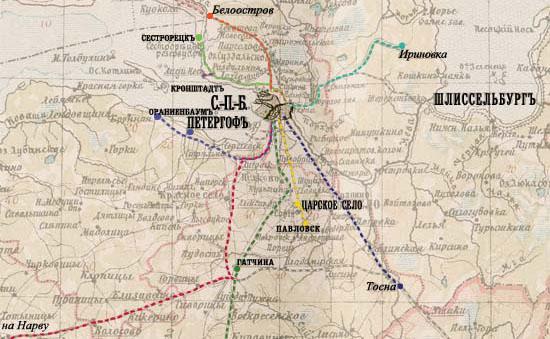 По Санкт-Петербургской губернии на поезде