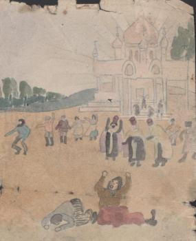 Неизвестный художник. [Изъятие церковных ценностей в Астрахани]. [1922–1923 гг.]. 